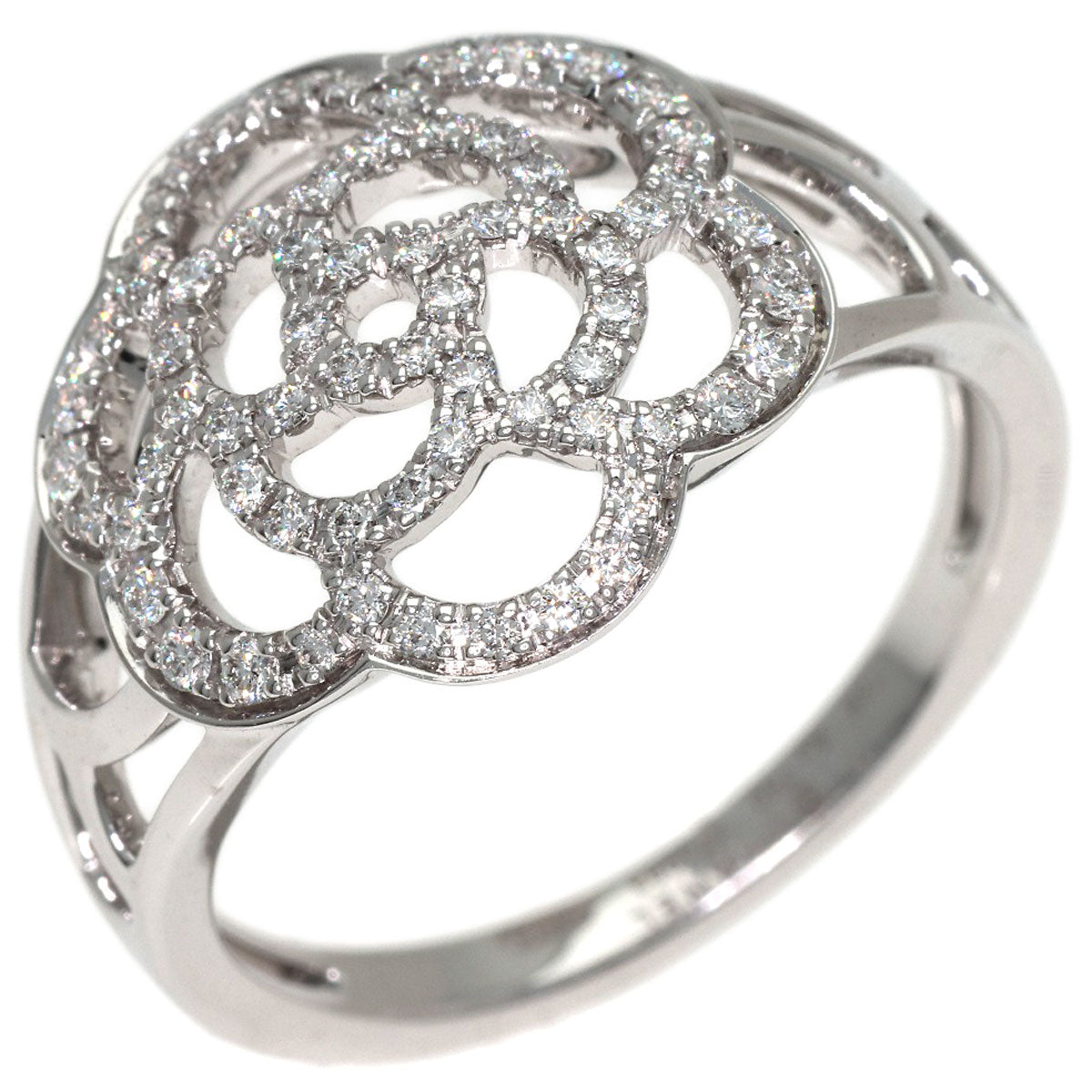 CHANEL Camellia Diamond #58 Ring K18 White Gold Ladies [Used]