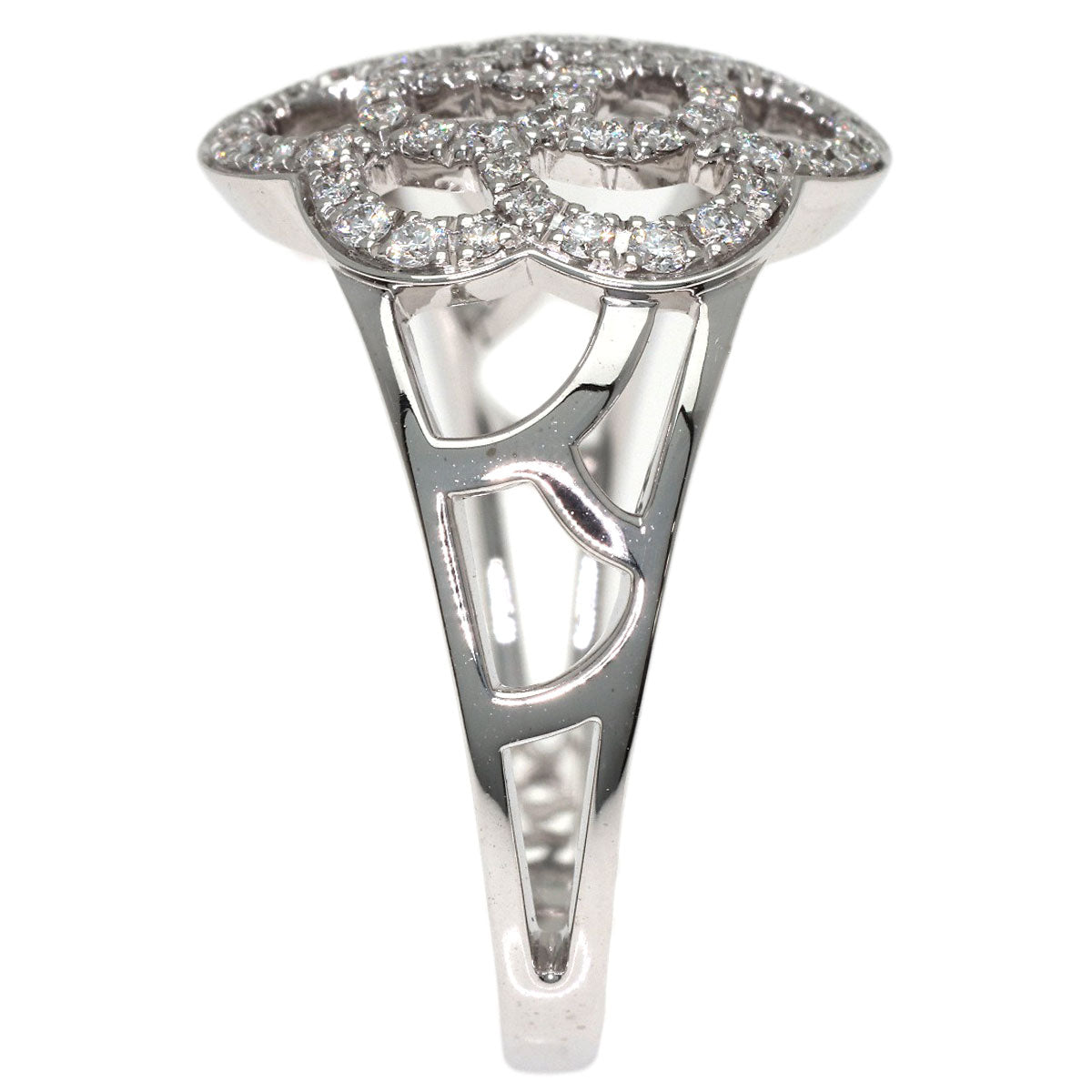 CHANEL Camellia Diamond #58 Ring K18 White Gold Ladies [Used]