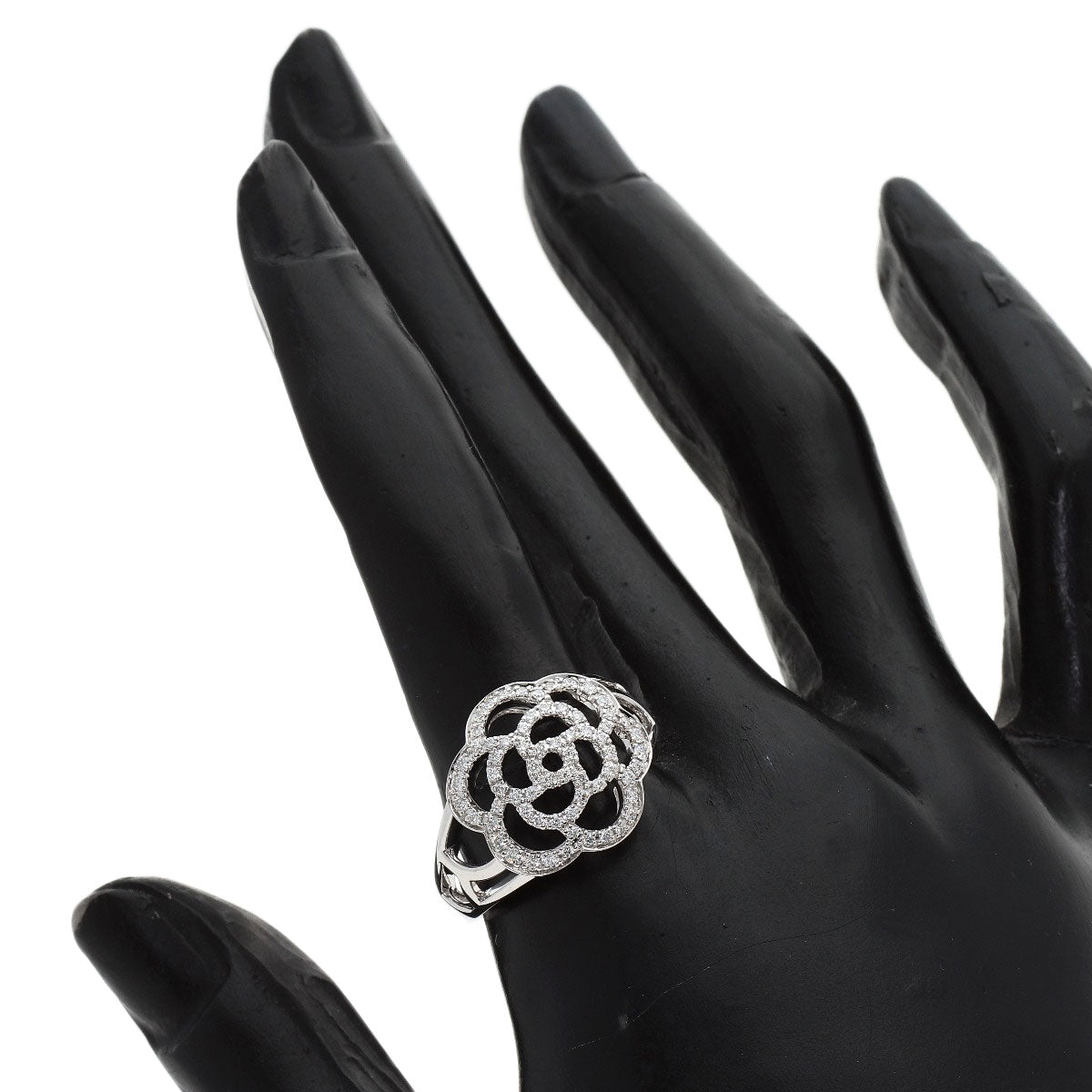 CHANEL Camellia Diamond #58 Ring K18 White Gold Ladies [Used]