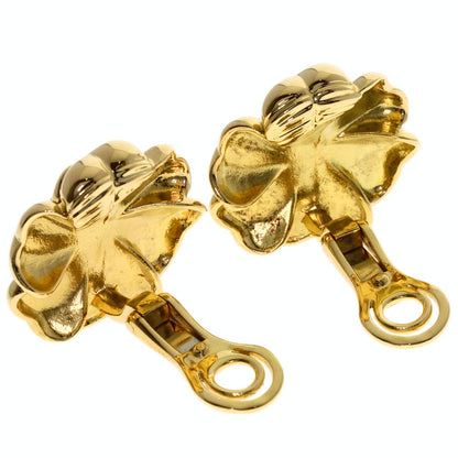 CHANEL Camellia Diamond Earring K18 Yellow Gold Ladies [Used]