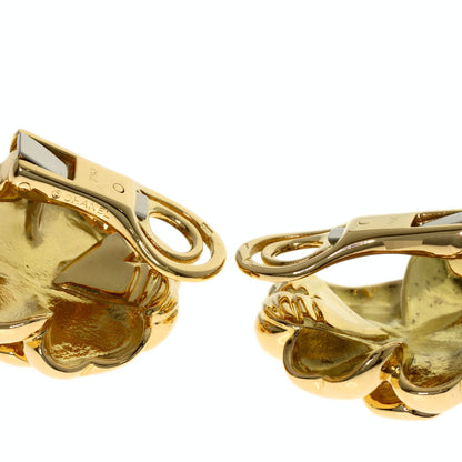 CHANEL Camellia Diamond Earring K18 Yellow Gold Ladies [Used]