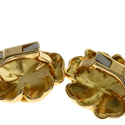 CHANEL Camellia Diamond Earring K18 Yellow Gold Ladies [Used]