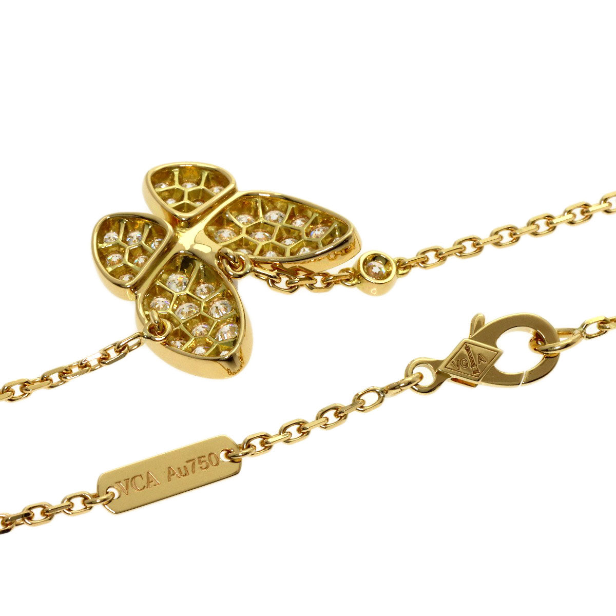 Van Cleef & Arpels De Papillon Diamond Necklace K18 Yellow Gold Ladies [Used]