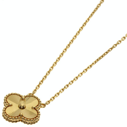 Van Cleef & Arpels Vintage Alhambra Guilloche Necklace K18 Yellow Gold Ladies [Used]