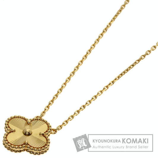 Van Cleef & Arpels Vintage Alhambra Guilloche Necklace K18 Yellow Gold Ladies [Used]