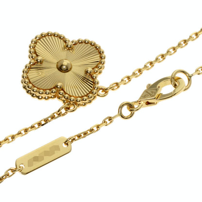 Van Cleef & Arpels Vintage Alhambra Guilloche Necklace K18 Yellow Gold Ladies [Used]