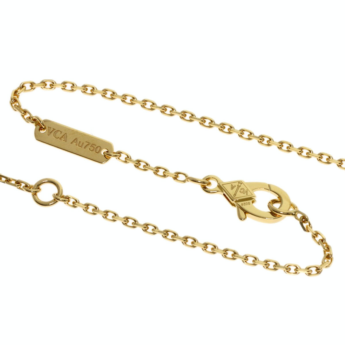 Van Cleef & Arpels Vintage Alhambra Guilloche Necklace K18 Yellow Gold Ladies [Used]