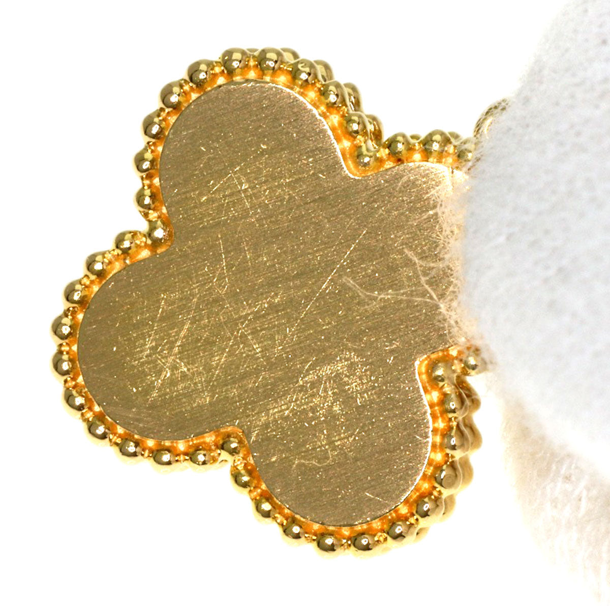 Van Cleef & Arpels Vintage Alhambra Yellow Shell Diamond Necklace K18 Yellow Gold Ladies [Used]