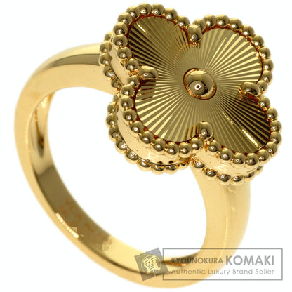 Van Cleef & Arpels Vintage Alhambra Guilloche #50 Ring K18 Yellow Gold Ladies [Used]