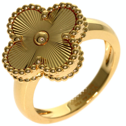 Van Cleef & Arpels Vintage Alhambra Guilloche #50 Ring K18 Yellow Gold Ladies [Used]