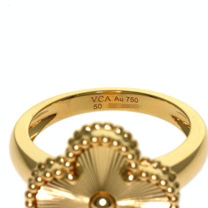 Van Cleef & Arpels Vintage Alhambra Guilloche #50 Ring K18 Yellow Gold Ladies [Used]