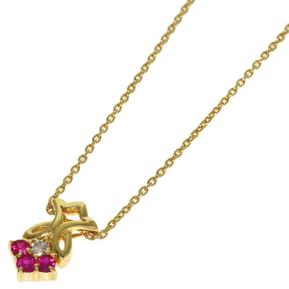 Dior Ruby Diamond Necklace K18 Yellow Gold Ladies [Used]