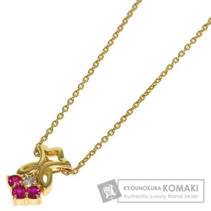 Dior Ruby Diamond Necklace K18 Yellow Gold Ladies [Used]