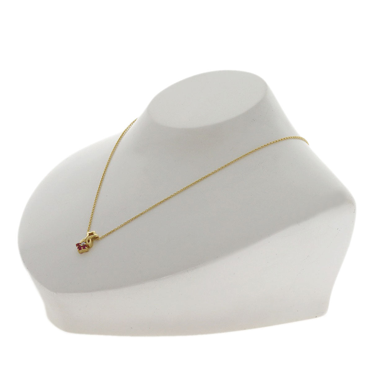 Dior Ruby Diamond Necklace K18 Yellow Gold Ladies [Used]