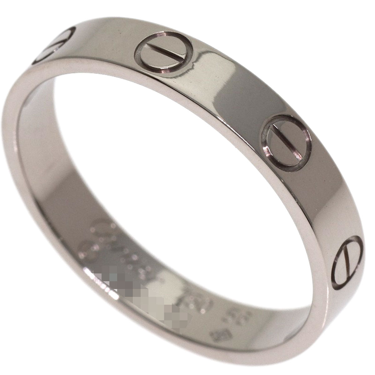 CARTIER mini love ring #56 Ring K18 White Gold Ladies [Used]