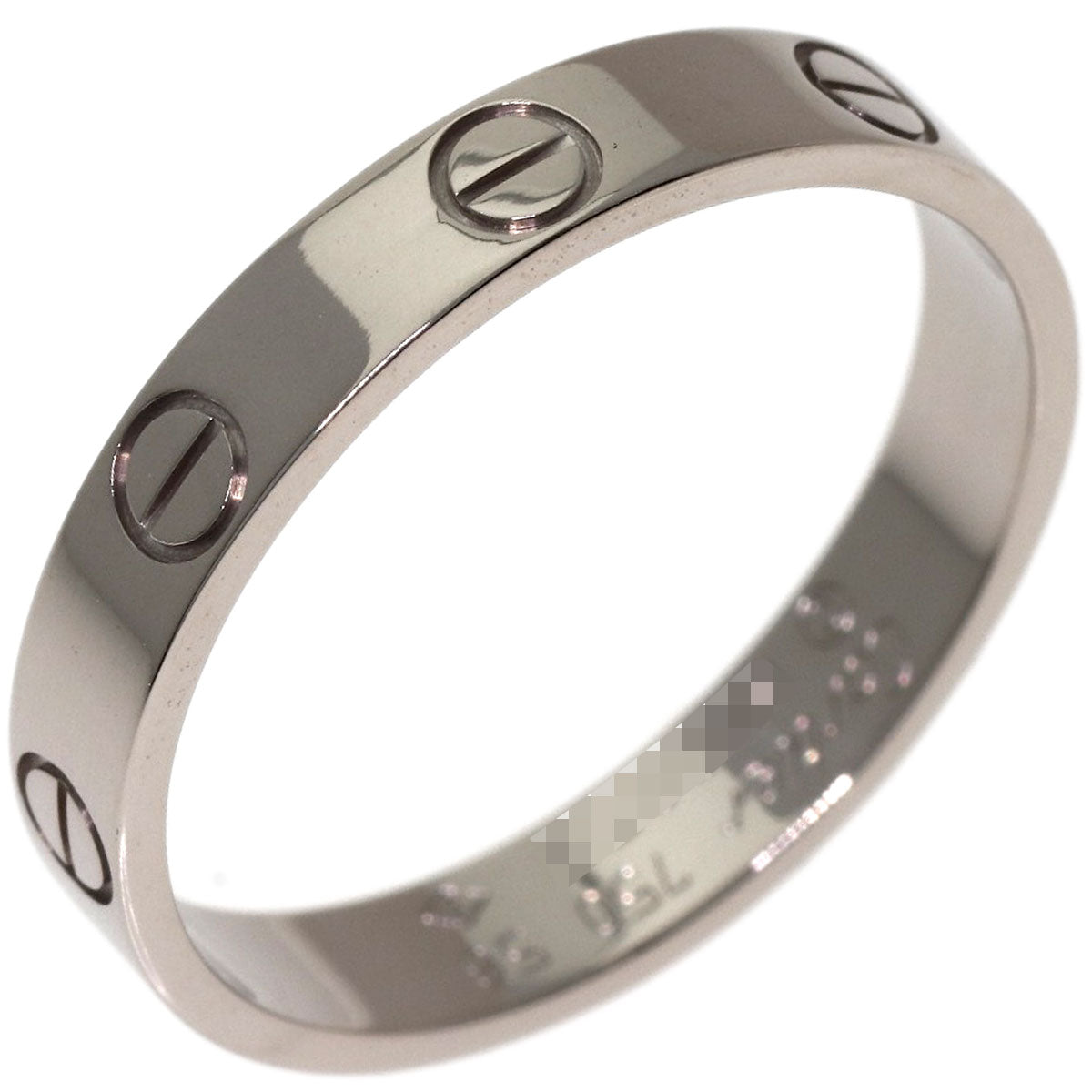 CARTIER mini love ring #56 Ring K18 White Gold Ladies [Used]
