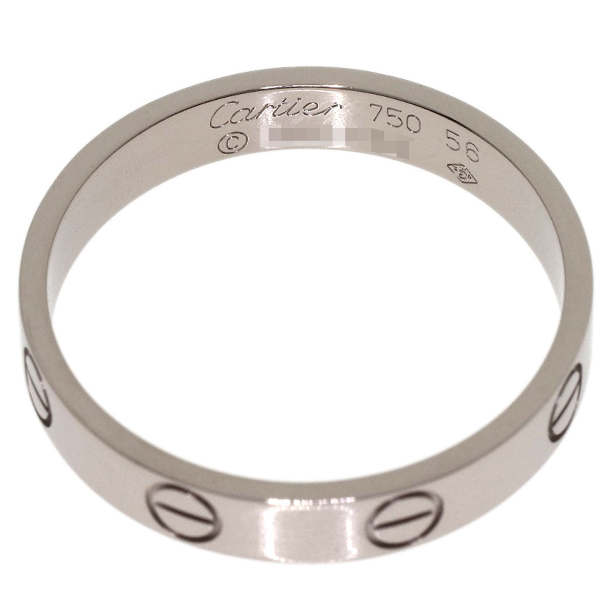 CARTIER mini love ring #56 Ring K18 White Gold Ladies [Used]