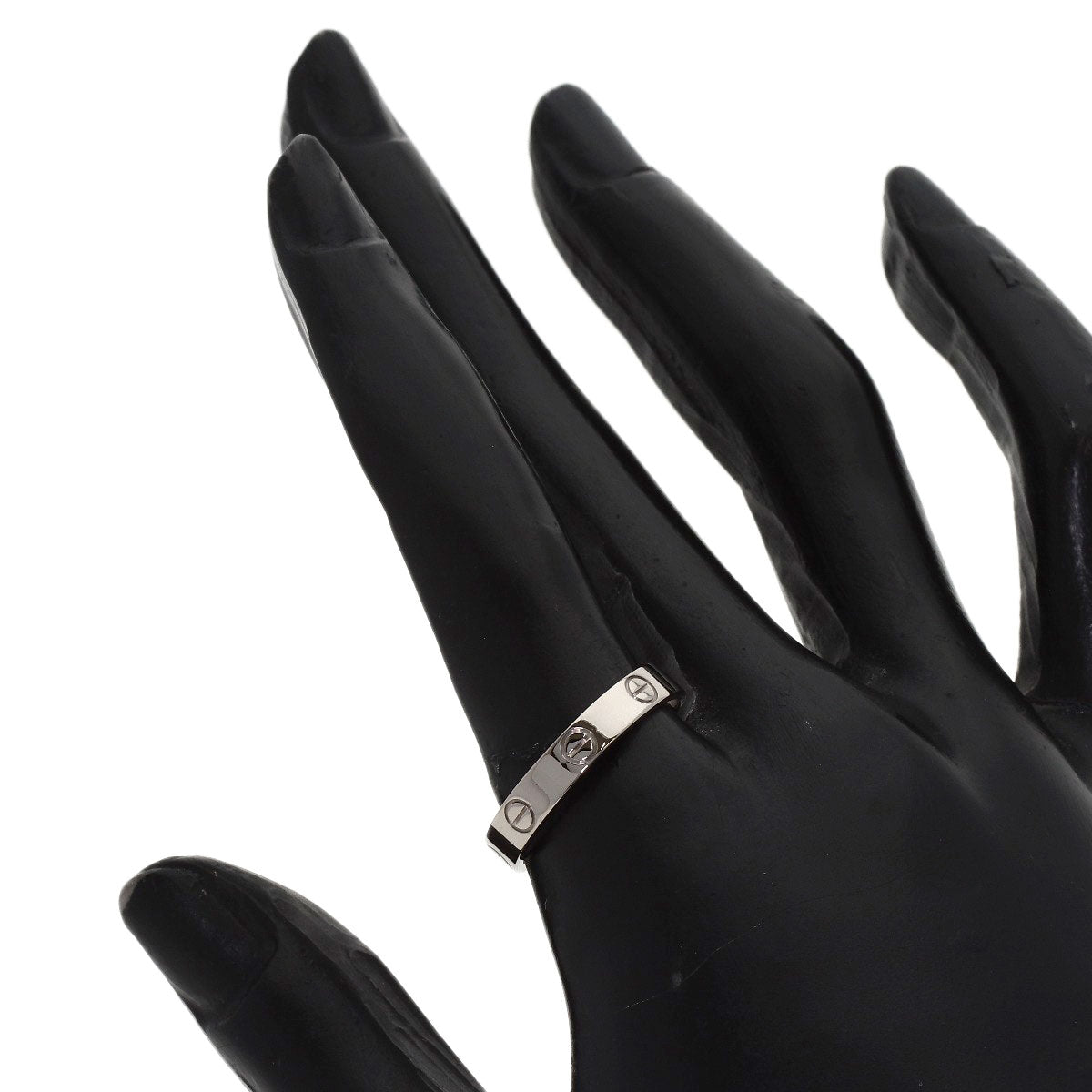 CARTIER mini love ring #56 Ring K18 White Gold Ladies [Used]