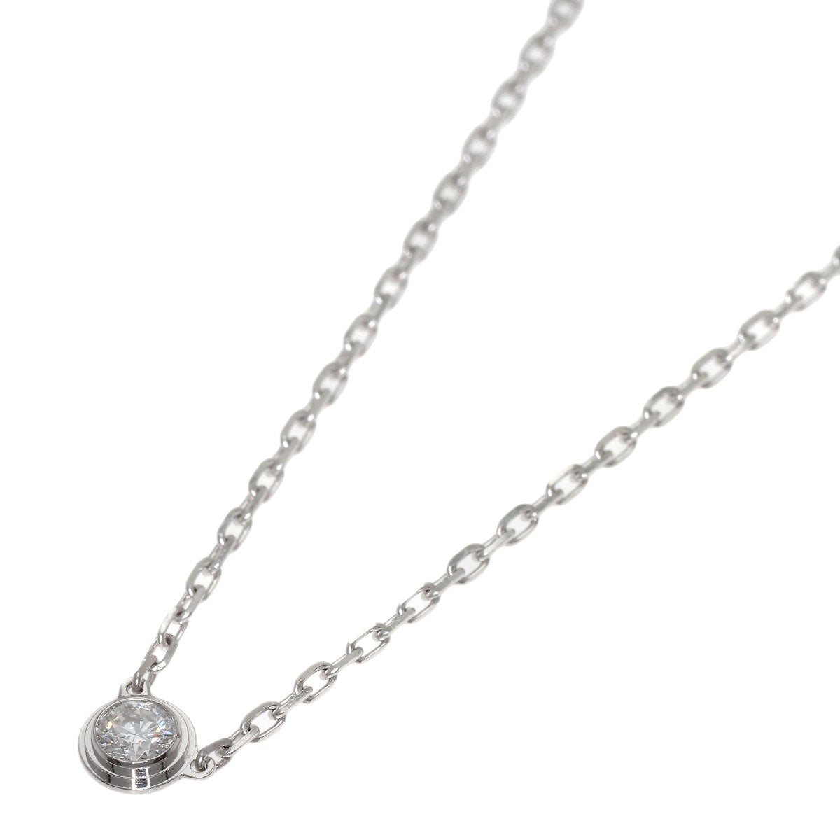 CARTIER Diamant Léger d'Amour SM Diamond Necklace K18 White Gold Ladies [Used]