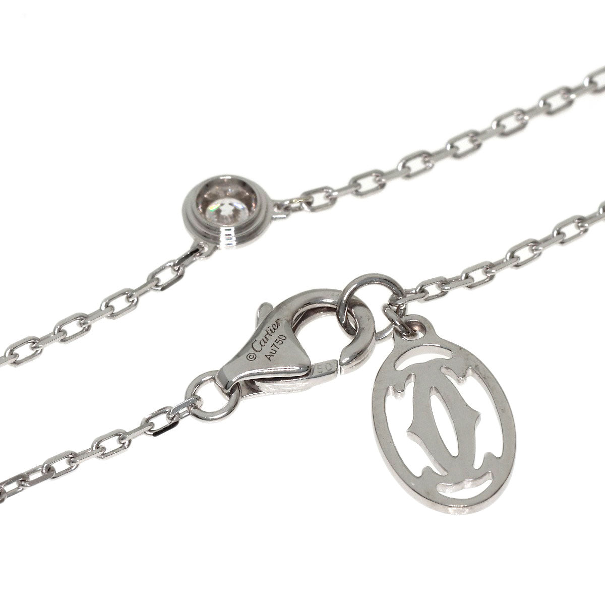 CARTIER Diamant Léger d'Amour SM Diamond Necklace K18 White Gold Ladies [Used]