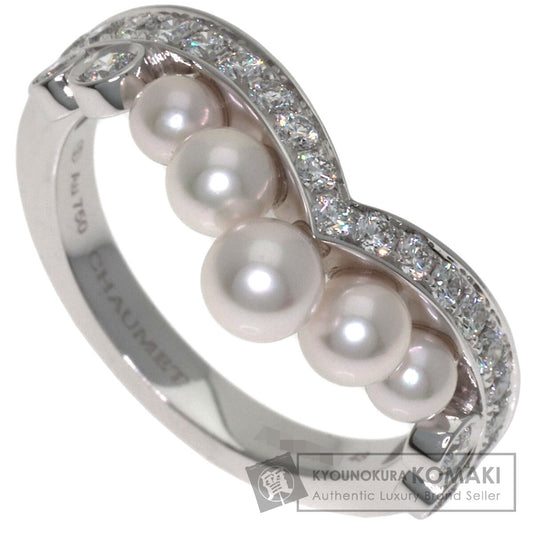 Chaumet Josephine Aigrette Pearl Diamond #48 Ring K18 White Gold Ladies [Used]