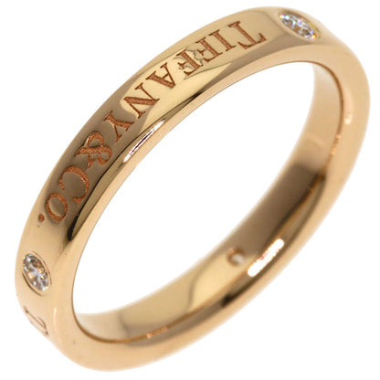 TIFFANY&Co. Flat band 3P Diamond Ring K18 Pink Gold Ladies [Used]