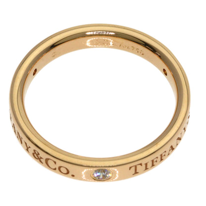 TIFFANY&Co. Flat band 3P Diamond Ring K18 Pink Gold Ladies [Used]