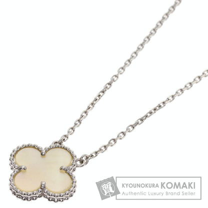 Van Cleef & Arpels Vintage Alhambra white shell Necklace K18 White Gold Ladies [Used]