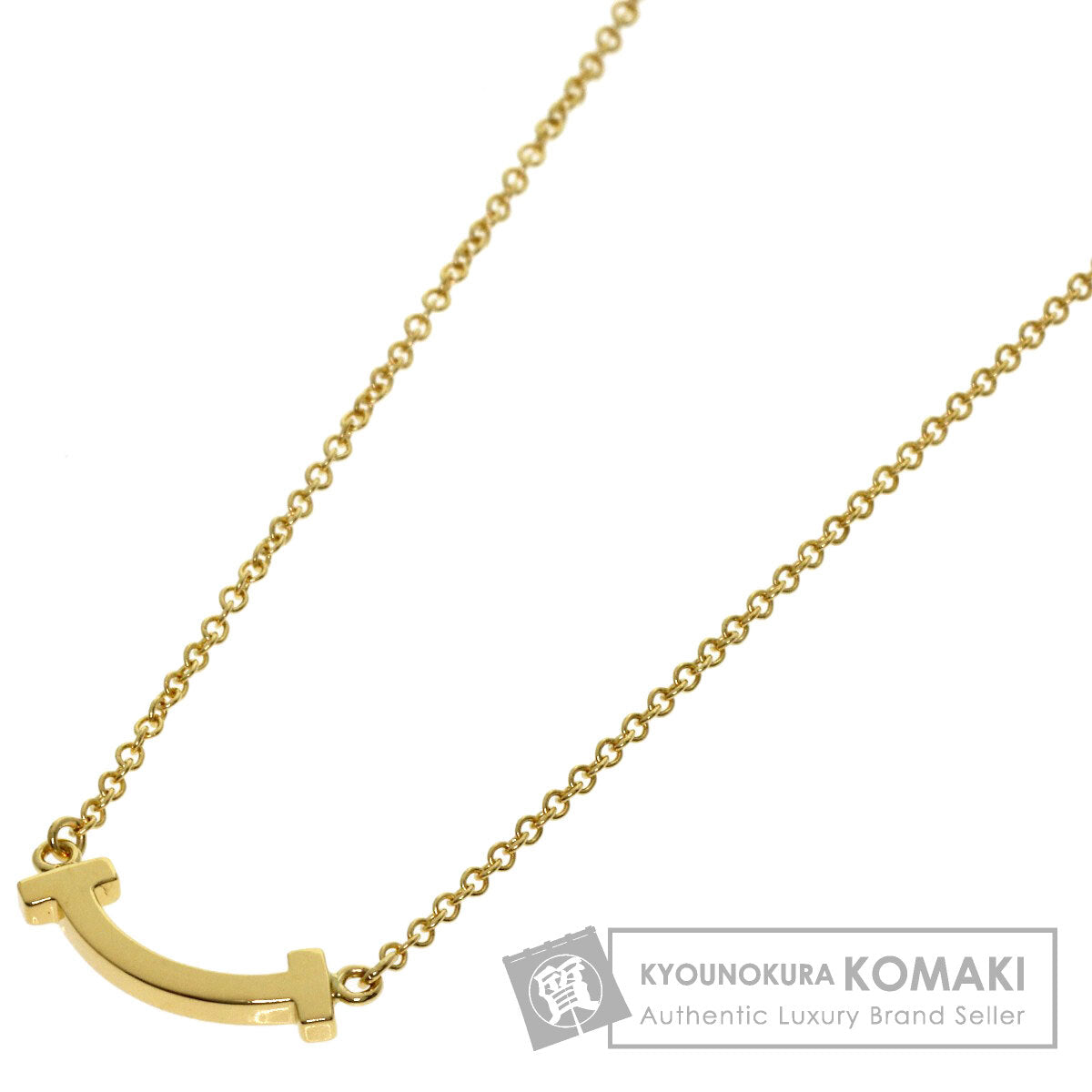 TIFFANY&Co. T Smile Mini Necklace K18 Yellow Gold Ladies [Used]