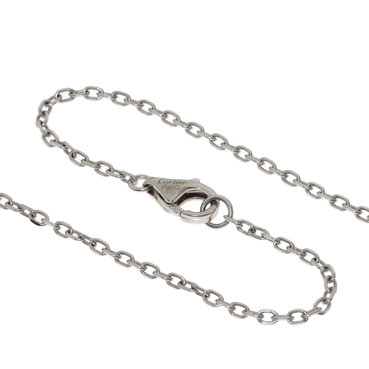 CARTIER C heart Diamond Necklace K18 White Gold Ladies [Used]