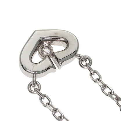 CARTIER C heart Diamond Necklace K18 White Gold Ladies [Used]