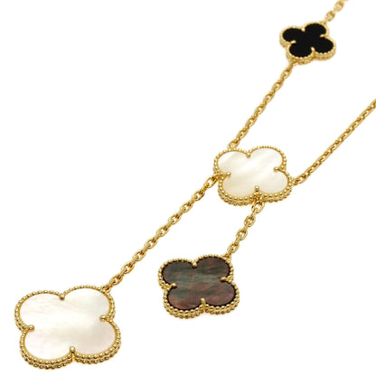 Van Cleef & Arpels Magic Alhambra 6 Motif Shell Onyx Necklace K18 Yellow Gold Ladies [Used]