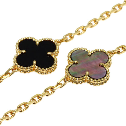 Van Cleef & Arpels Magic Alhambra 6 Motif Shell Onyx Necklace K18 Yellow Gold Ladies [Used]