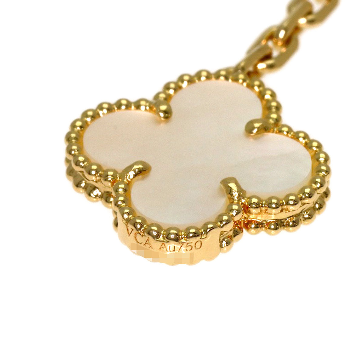 Van Cleef & Arpels Magic Alhambra 6 Motif Shell Onyx Necklace K18 Yellow Gold Ladies [Used]