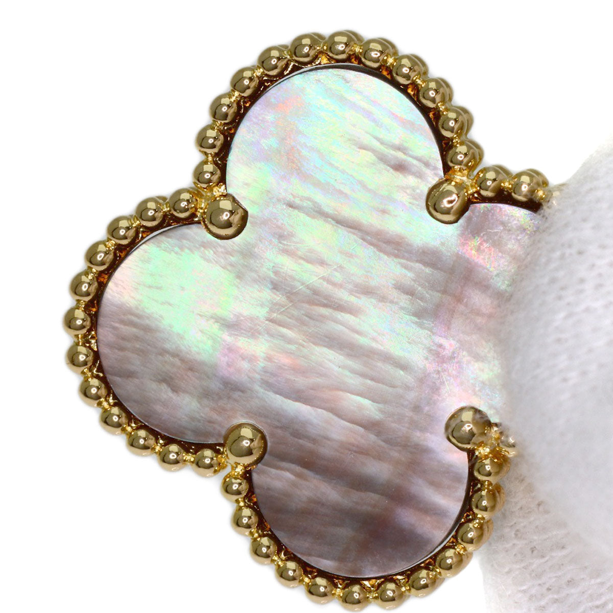 Van Cleef & Arpels Magic Alhambra 6 Motif Shell Onyx Necklace K18 Yellow Gold Ladies [Used]