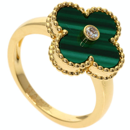 Van Cleef & Arpels Vintage Alhambra Malachite #53 Ring K18 Yellow Gold Ladies [Used]