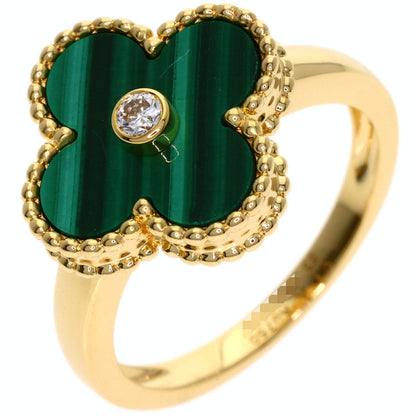 Van Cleef & Arpels Vintage Alhambra Malachite #53 Ring K18 Yellow Gold Ladies [Used]