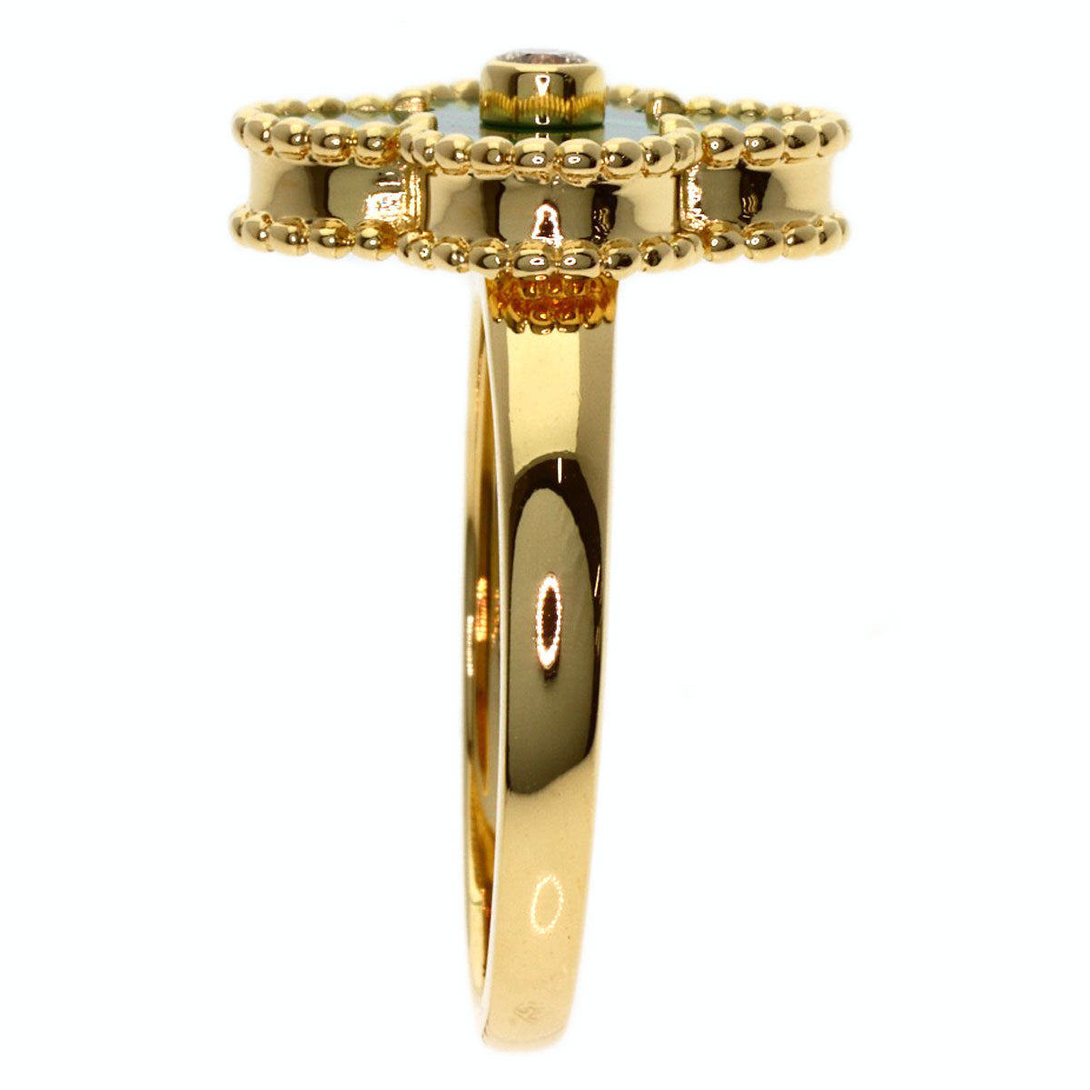Van Cleef & Arpels Vintage Alhambra Malachite #53 Ring K18 Yellow Gold Ladies [Used]