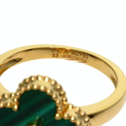 Van Cleef & Arpels Vintage Alhambra Malachite #53 Ring K18 Yellow Gold Ladies [Used]