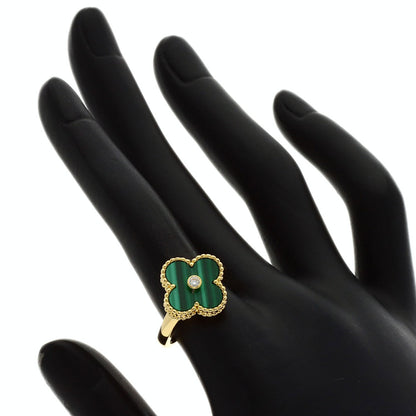 Van Cleef & Arpels Vintage Alhambra Malachite #53 Ring K18 Yellow Gold Ladies [Used]