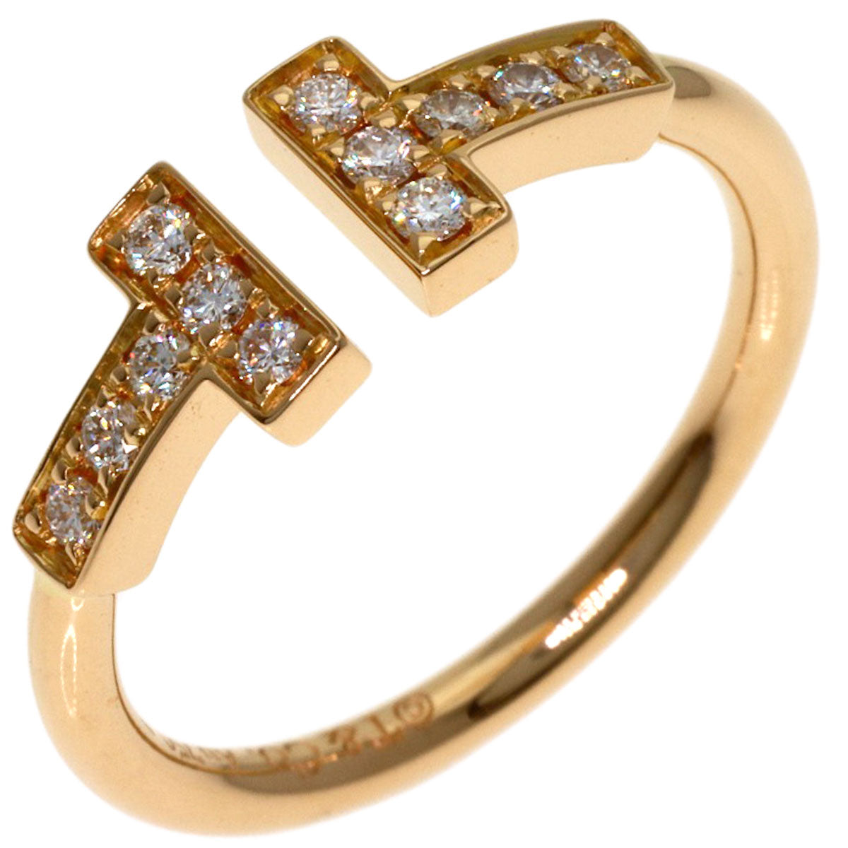 TIFFANY&Co. TWire Diamond Ring K18 Pink Gold Ladies [Used]