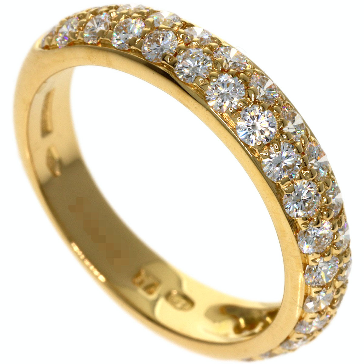 Boucheron Half Pave Diamond #54 Ring K18 Yellow Gold Ladies [Used]