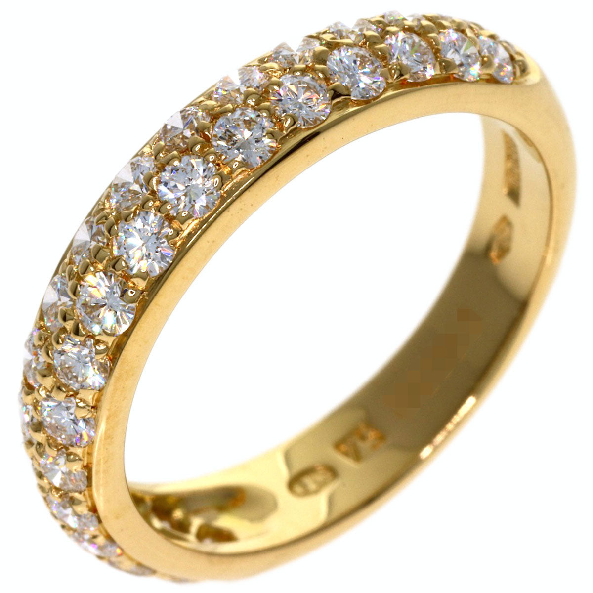 Boucheron Half Pave Diamond #54 Ring K18 Yellow Gold Ladies [Used]
