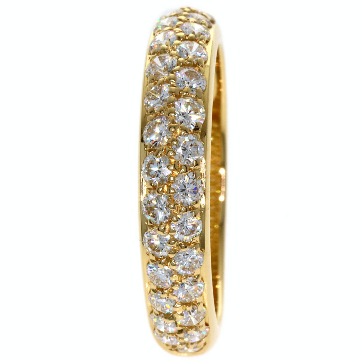 Boucheron Half Pave Diamond #54 Ring K18 Yellow Gold Ladies [Used]
