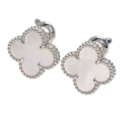 Van Cleef & Arpels Vintage Alhambra Shell earring K18 White Gold Ladies [Used]