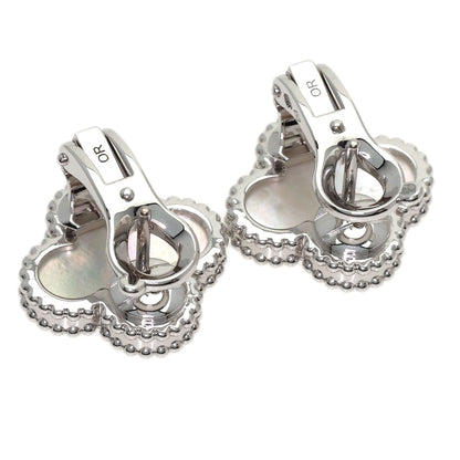 Van Cleef & Arpels Vintage Alhambra Shell earring K18 White Gold Ladies [Used]