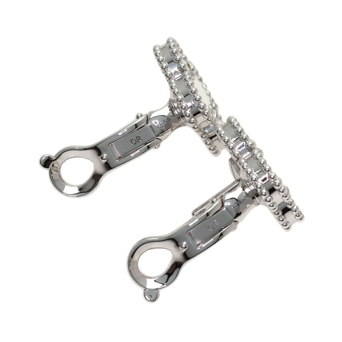 Van Cleef & Arpels Vintage Alhambra Shell earring K18 White Gold Ladies [Used]