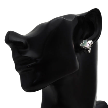 Van Cleef & Arpels Vintage Alhambra Shell earring K18 White Gold Ladies [Used]