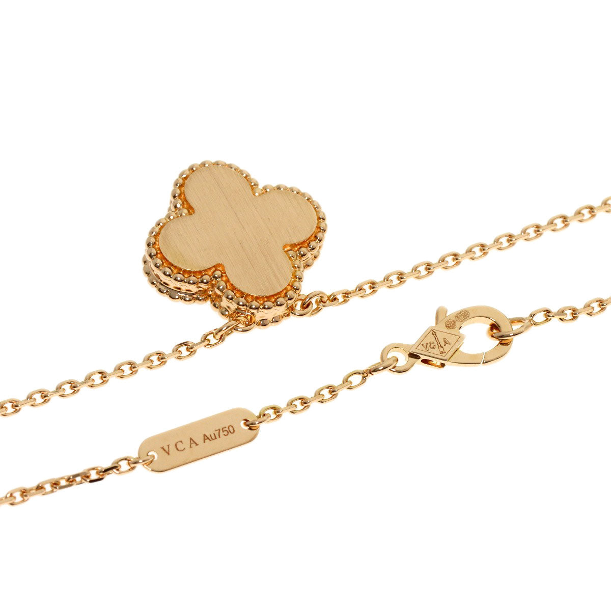 Van Cleef & Arpels Vintage Alhambra Onyx Diamond Necklace K18 Pink Gold Ladies [Used]