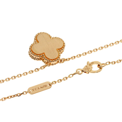 Van Cleef & Arpels Vintage Alhambra Onyx Diamond Necklace K18 Pink Gold Ladies [Used]